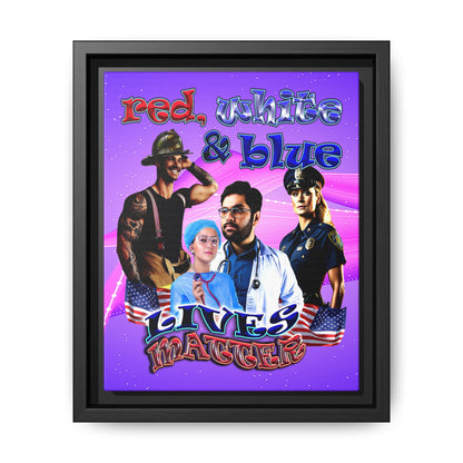 rw&b lives matter - framed canvas art (purple-pink wave)