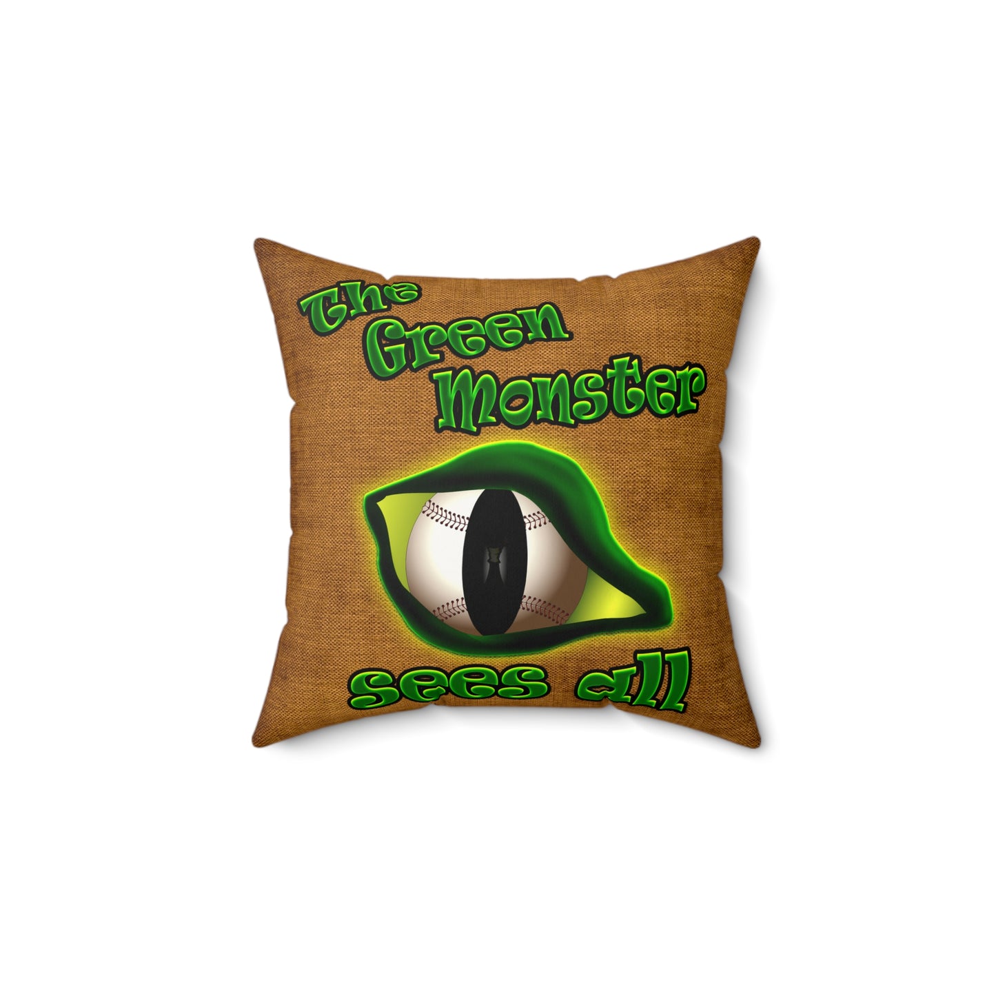 green monster - Faux Suede Square Pillow - (dichromatic brown papyrus)