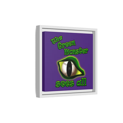 green monster - framed canvas art (purple)