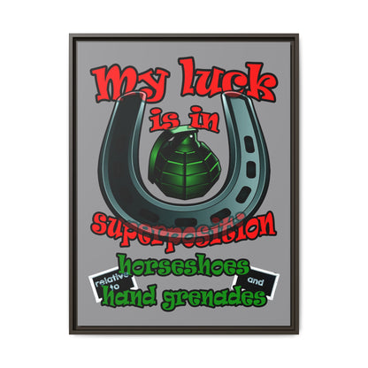 my luck - framed canvas art (grey)