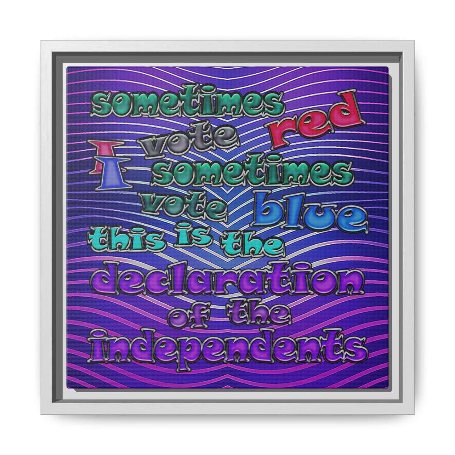 declaration of the independents - framed canvas art (purple wave)