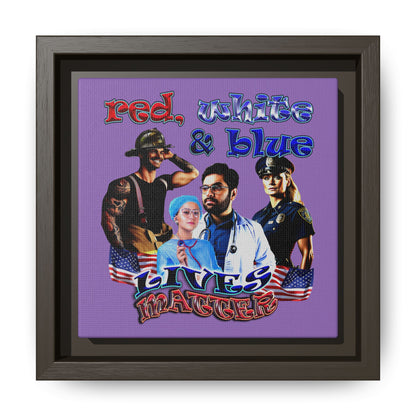 rw&b lives matter - framed canvas art (light purple)