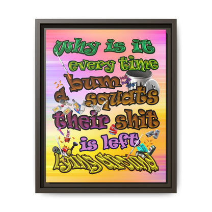 the bum's shit - framed canvas art (color blur)