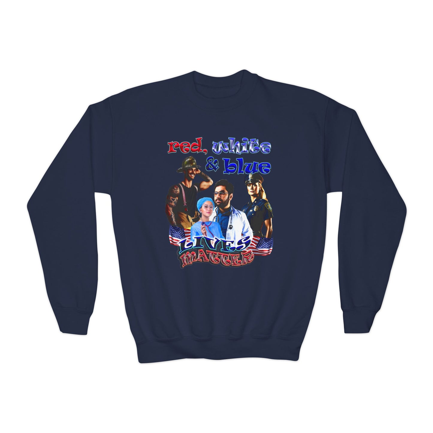 rw&b lives matter - Youth Crewneck Sweatshirt