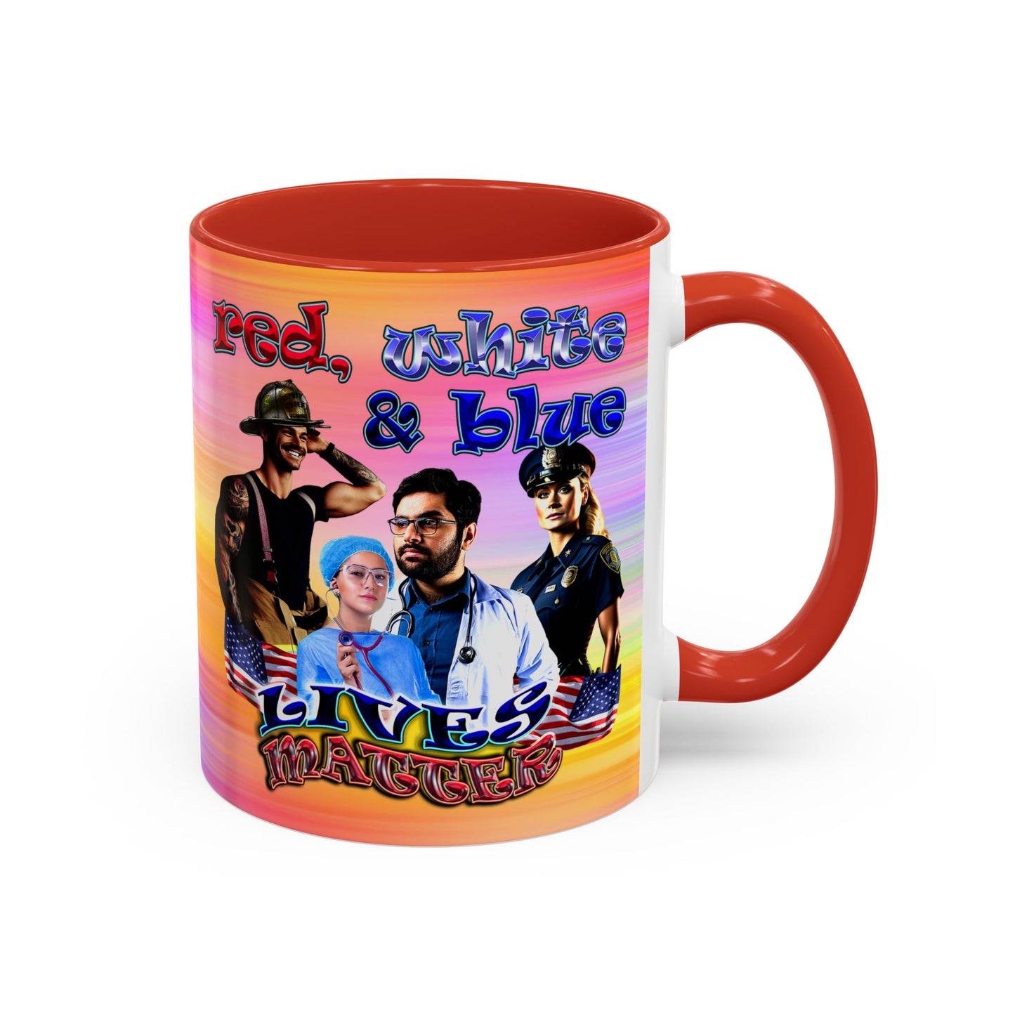 rw&b lives matter - Accent Mug (color blur)