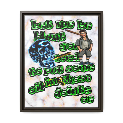 og - framed canvas art (white marble)