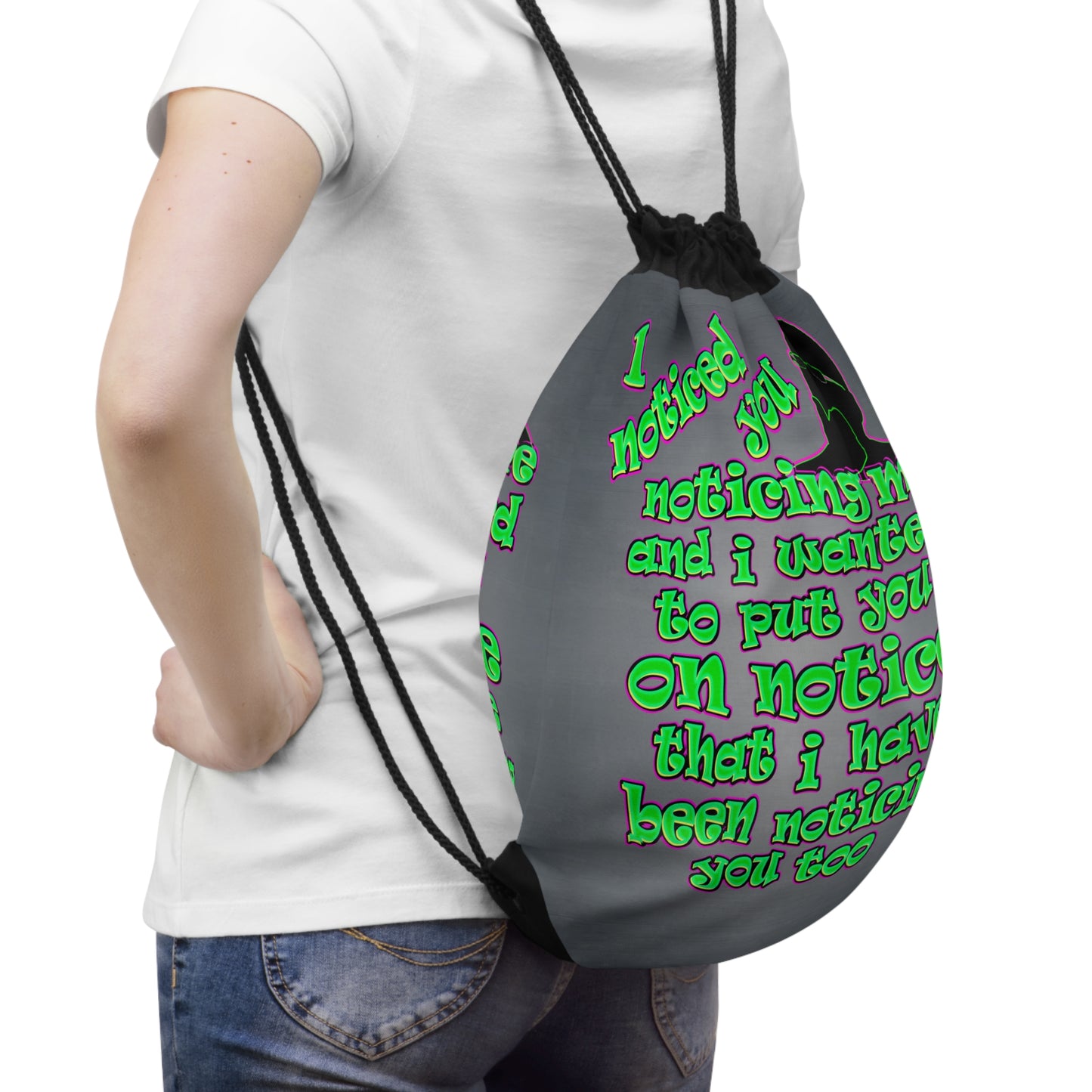 noticed you noticing - Drawstring Bag (grey-light grey)