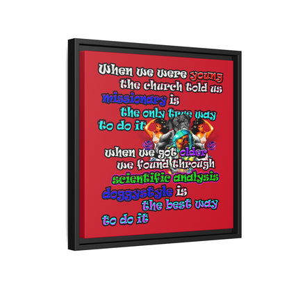 doggystyle - framed canvas art (dark red)