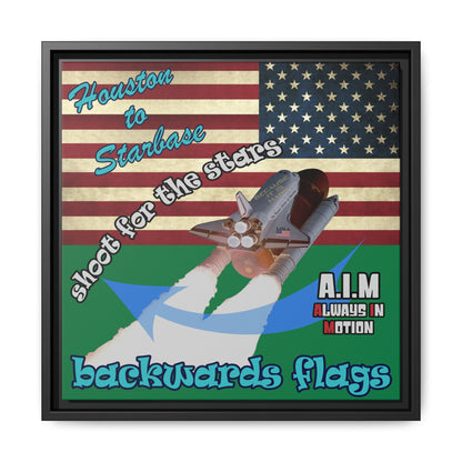 shoot for the stars - framed canvas art (dark green)