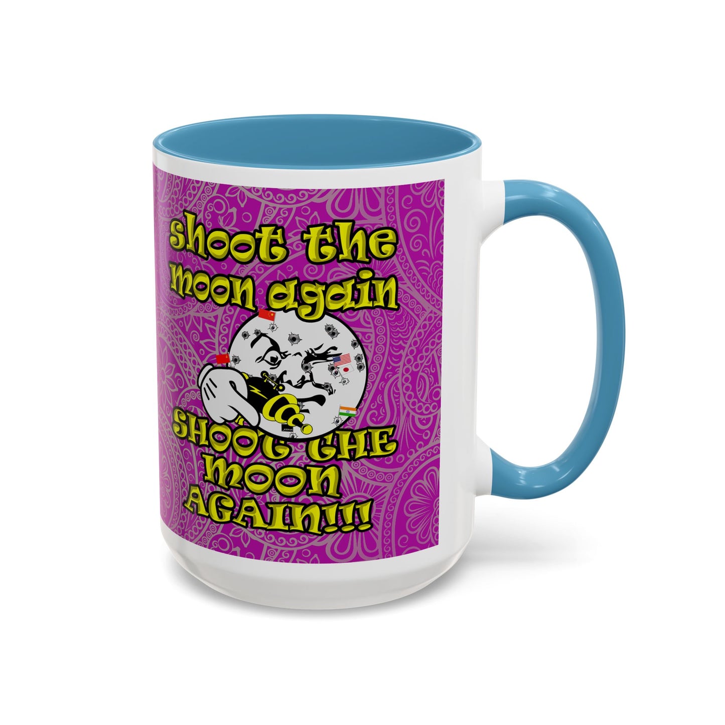 shoot the moon again - Accent Mug (pink swirl)