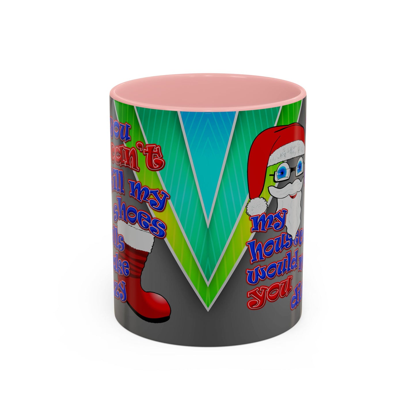 santa's shoes - Accent Mug (rainbow split)