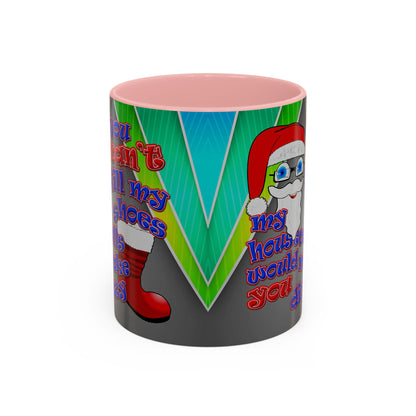 santa's shoes - Accent Mug (rainbow split)