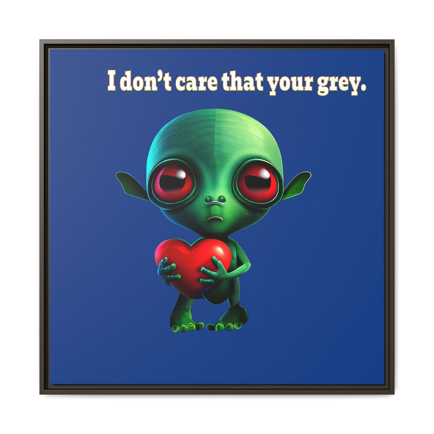I don't care that your grey - framed canvas art (dark blue)