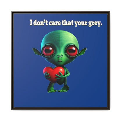 I don't care that your grey - framed canvas art (dark blue)