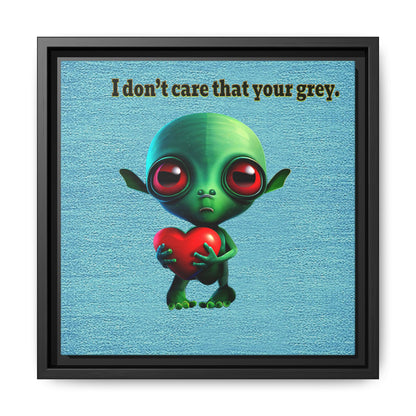I don't care that your grey - framed canvas art (faded blue)