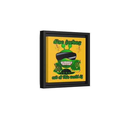 disc jockey - framed canvas art (yellow)