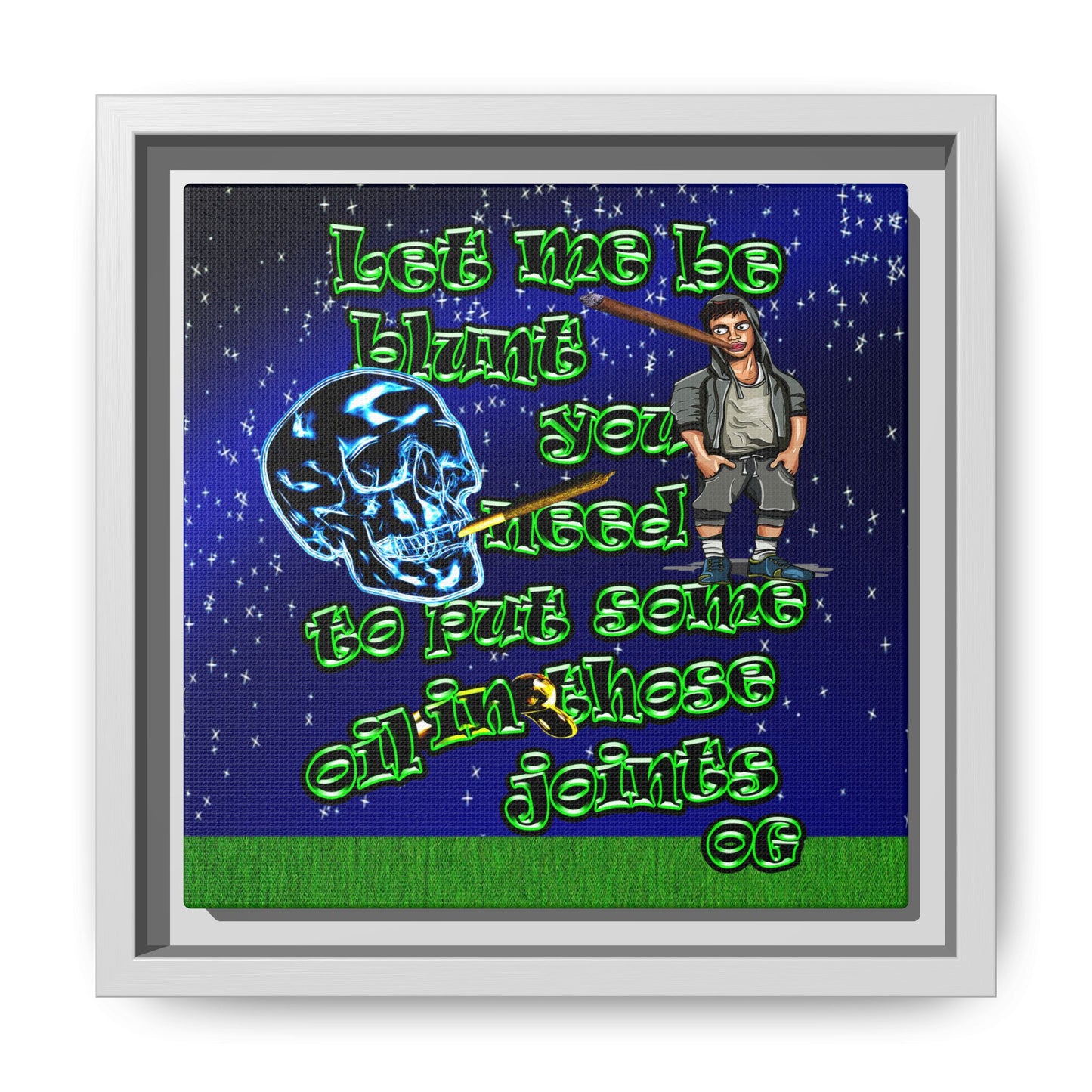 og - framed canvas art ('snoops' background)