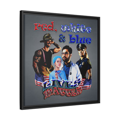 rw&b lives matter - framed canvas art (grey-light grey)