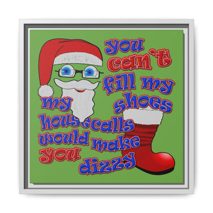 santa's shoes - framed canvas art (green)
