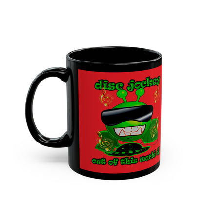 disc jockey - Black Mug (red)