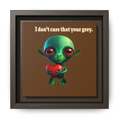 I don't care that your grey - framed canvas art (brown)
