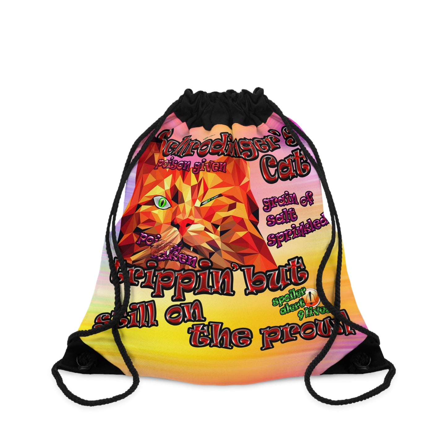 schrodinger's cat - Drawstring Bag (color blur)