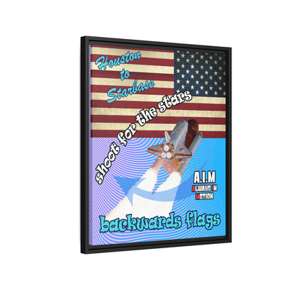 shoot for the stars - framed canvas art (light blue-purple wave)