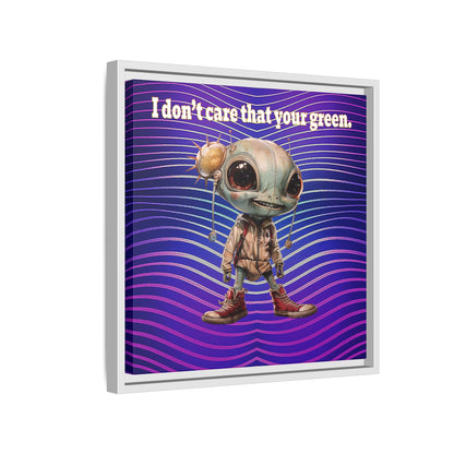 I don't care that your green - framed canvas art (purple wave)