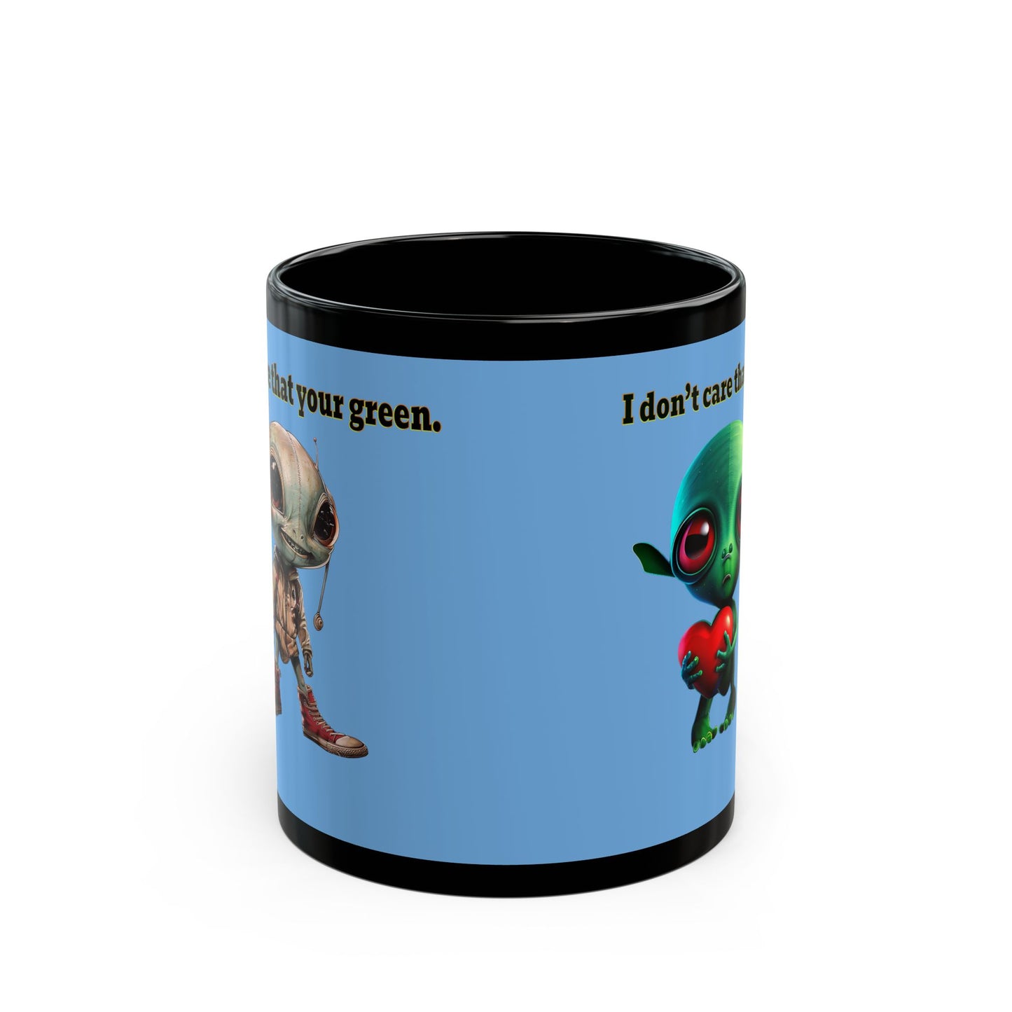 I don't care that your grey - Black Mug (light blue)