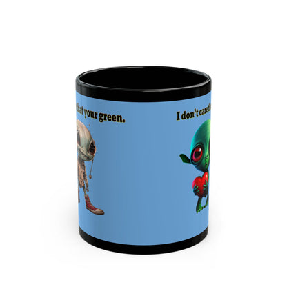 I don't care that your grey - Black Mug (light blue)