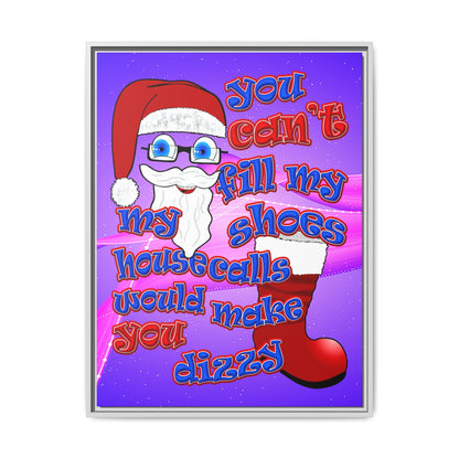 santa's shoes - framed canvas art (purple-pink wave)