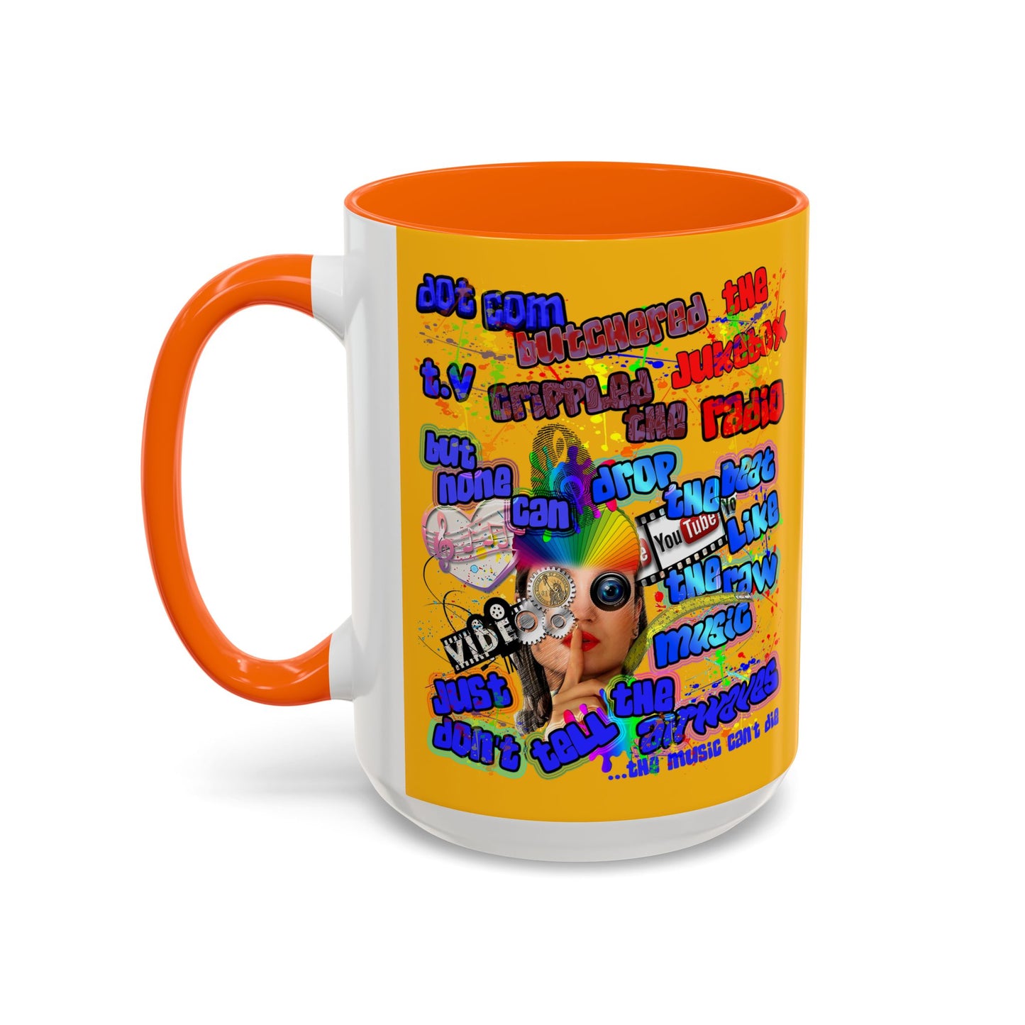 drop the beat - Accent Mug (yellow)
