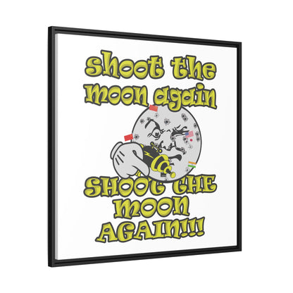 shoot the moon again - framed canvas art (white)