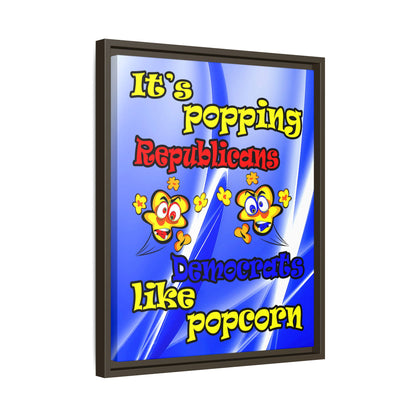 popping like popcorn - framed canvas art (blue-white wave)
