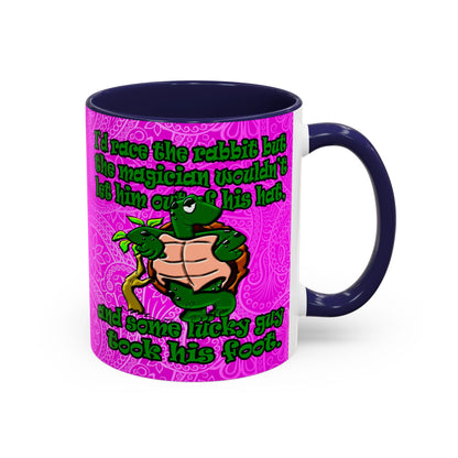 turtle race - Accent Mug (pink swirl)