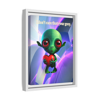 I don't care that your grey - framed canvas art (grey-pink wave)