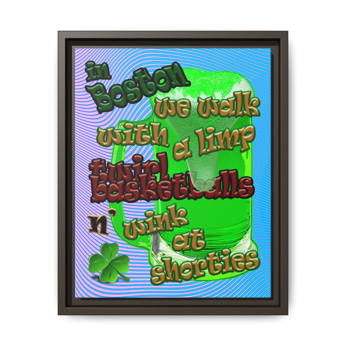 celtics logo - framed canvas art (light blue-purple wave)