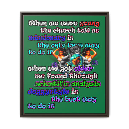 doggystyle - framed canvas art (dark green)
