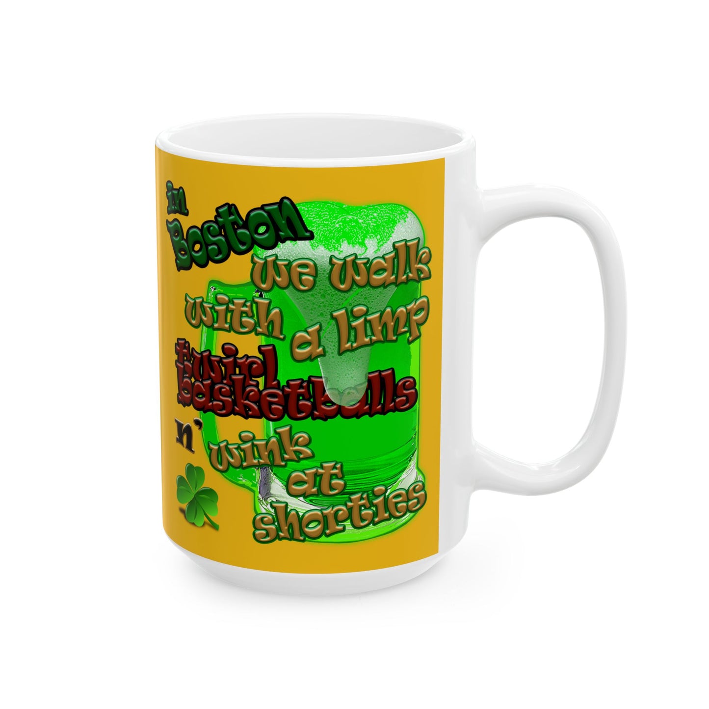 celtics logo - White Mug (yellow)