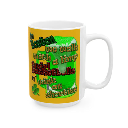 celtics logo - White Mug (yellow)