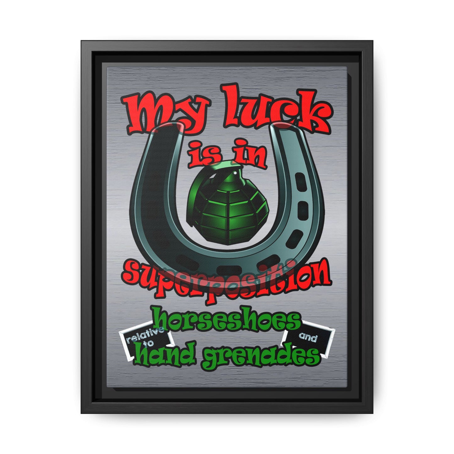 my luck - framed canvas art (brushed nickel)