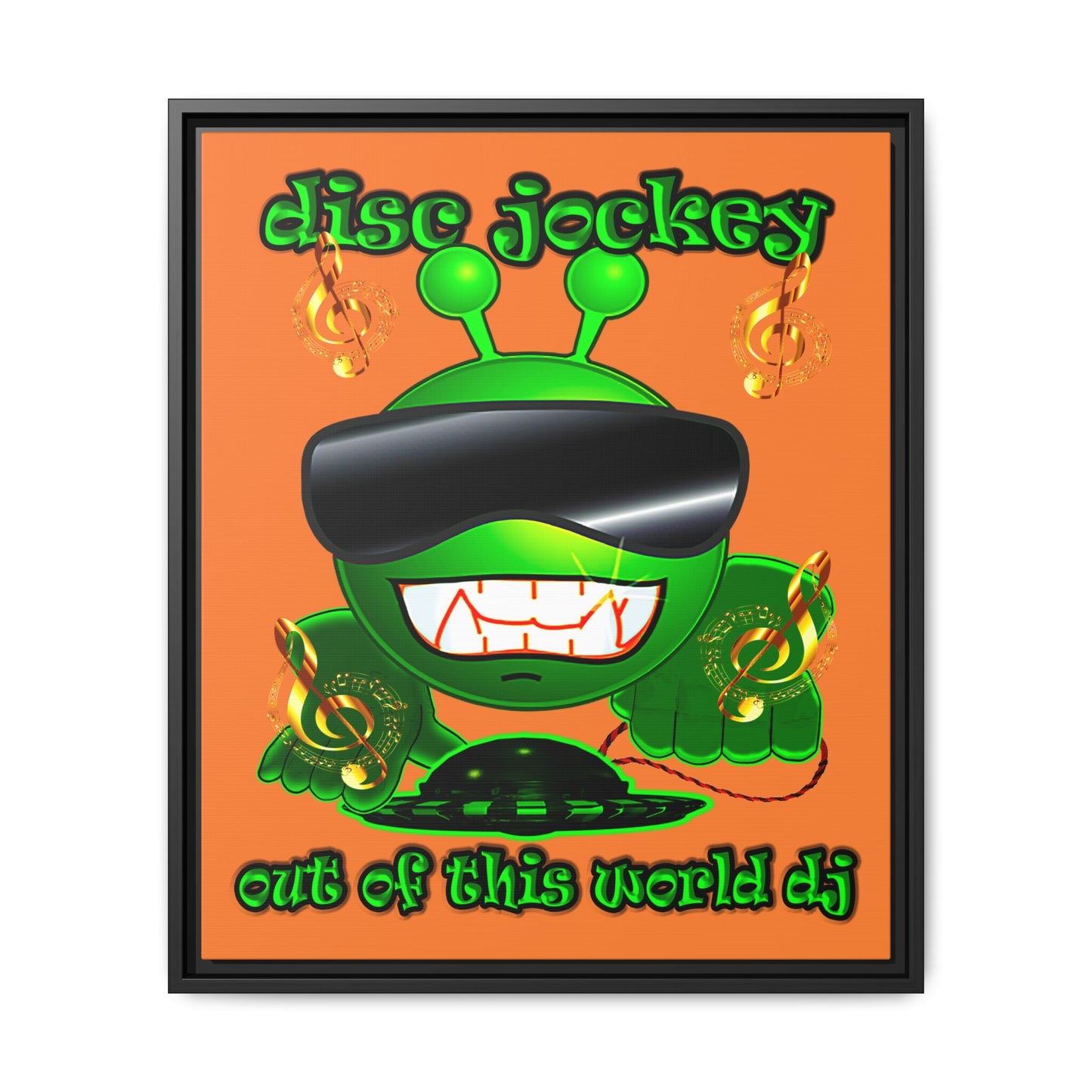 disc jockey - framed canvas art (crusta)
