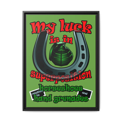 my luck - framed canvas art (green)