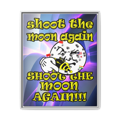 shoot the moon again - framed canvas art (grey-pink wave)