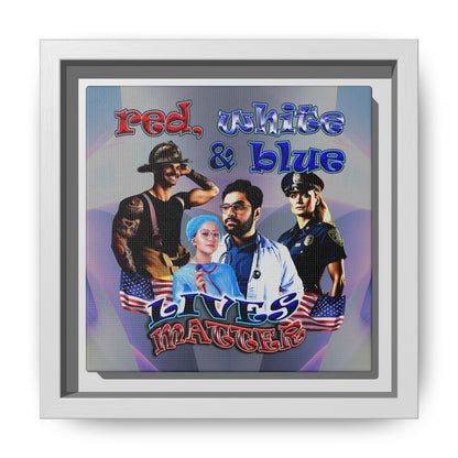 rw&b lives matter - framed canvas art (grey-pink wave)