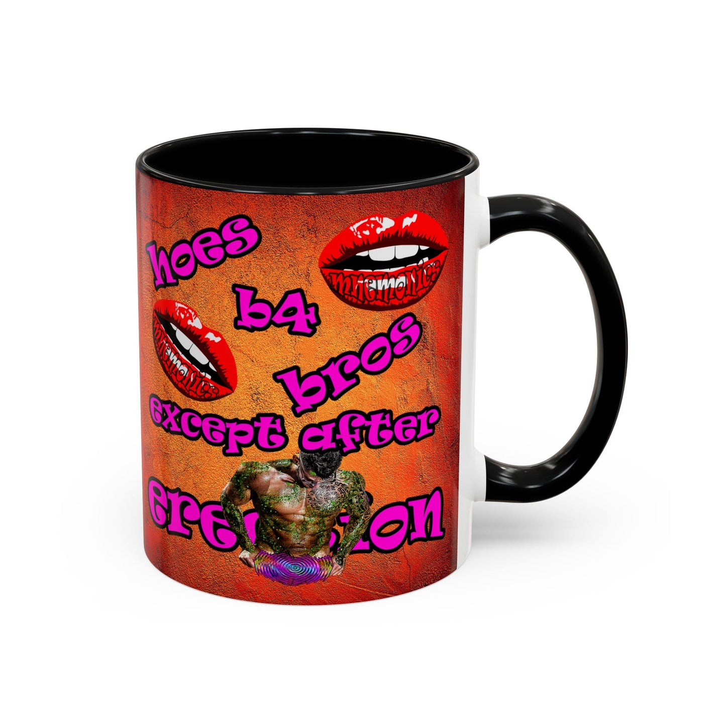 hoes b4 bros - Accent Mug (burnt orange)
