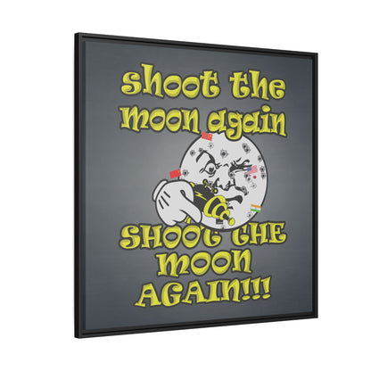 shoot the moon again - framed canvas art (grey-light grey)