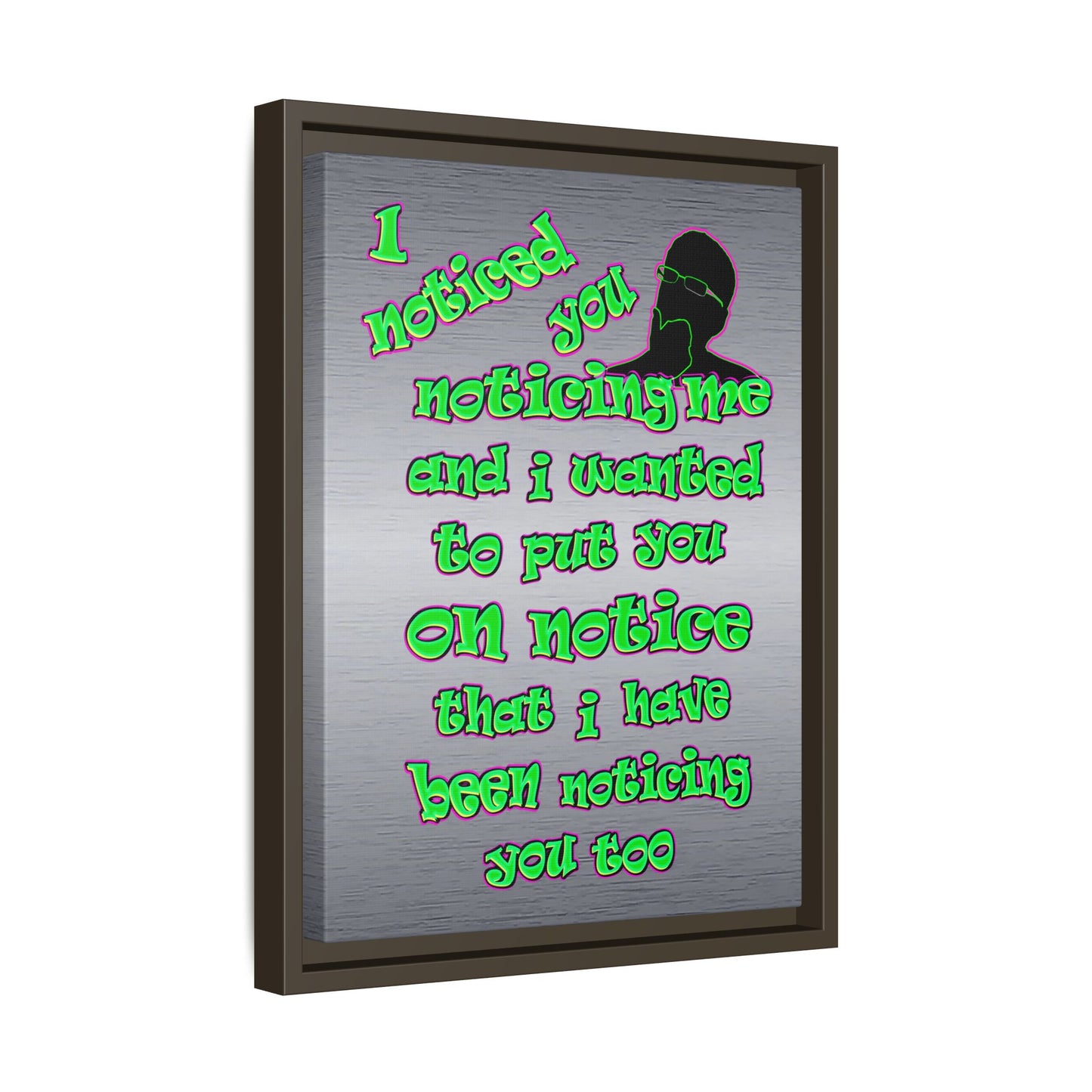 noticed you noticing - framed canvas art (brushed nickel)