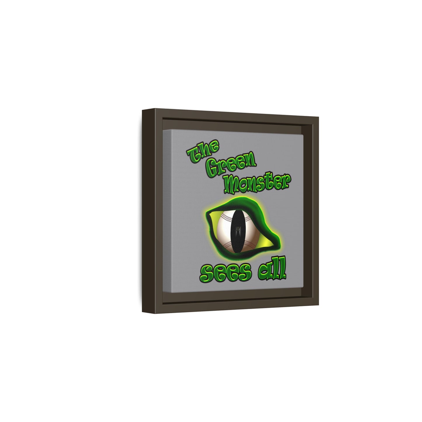 green monster - framed canvas art (grey)