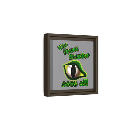 green monster - framed canvas art (grey)